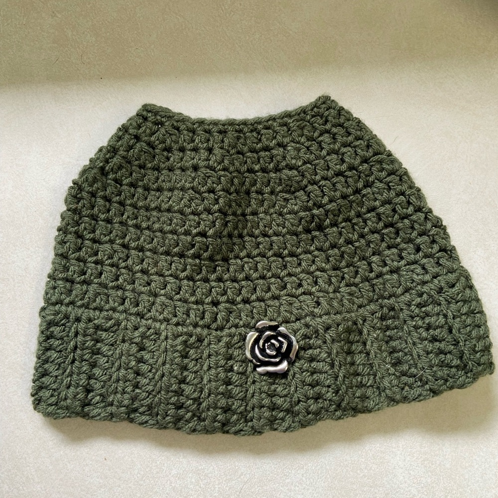 Brand new! Messy bun beanie.